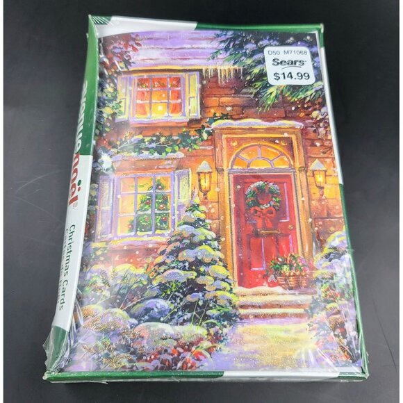 Vintage Sears 18 Christmas Cards With 18 Envelopes In Original Box - Picture 3 of 4